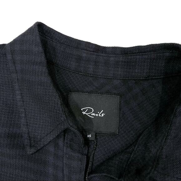 Rails Bianca Shirtdress In Charcoal Shadow Size XS NWT Front Button Long Sleeves - Picture 12 of 13